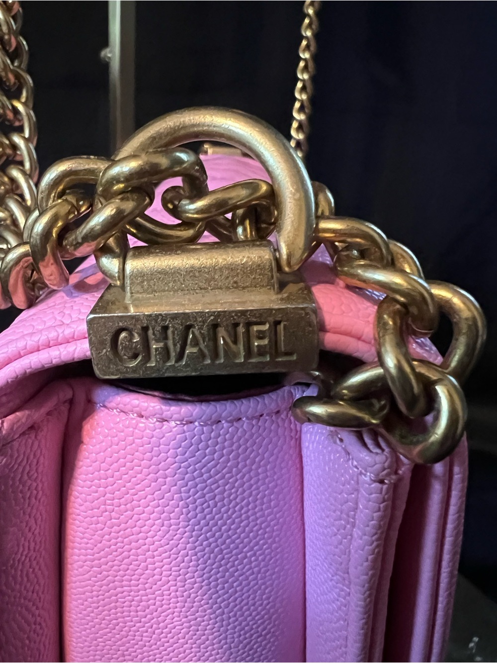 CHANEL Pink Quilted Boy Bag with Gold Hardware - Picture 9 of 16
